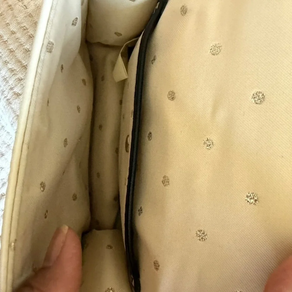 Kate Spade Carroll Park Mini Penelope Crossbody Bag White Black Leather Purse